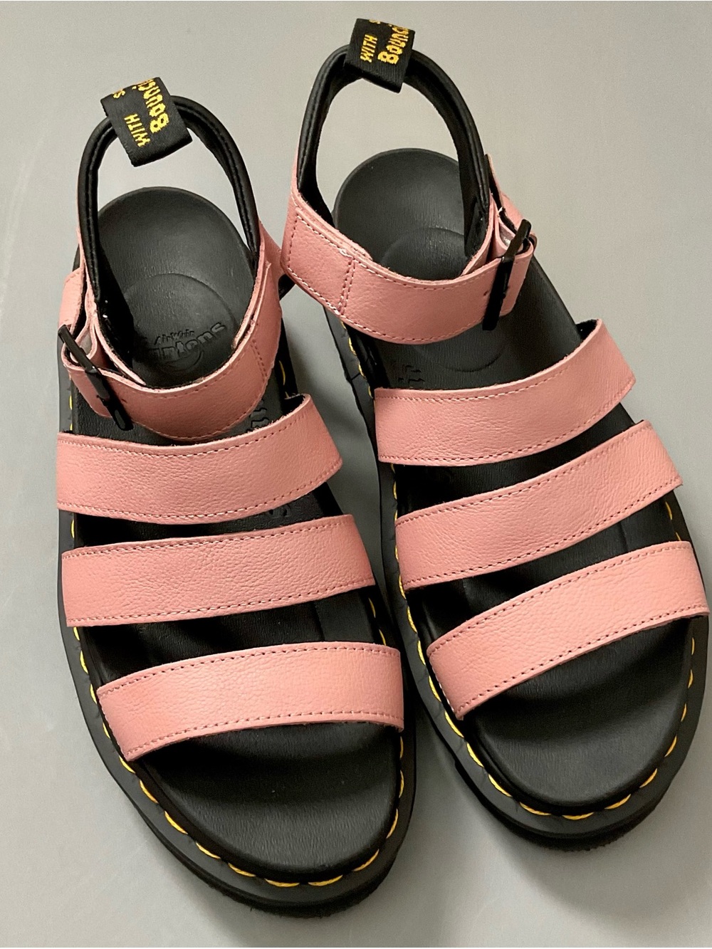 Yeah this are sold ❤️❤️Dr. Martens Pink Triple-Strap Sandals - Picture 1 of 7